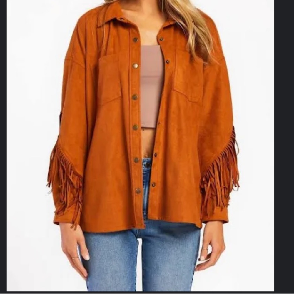 Suede Fringe Jacket